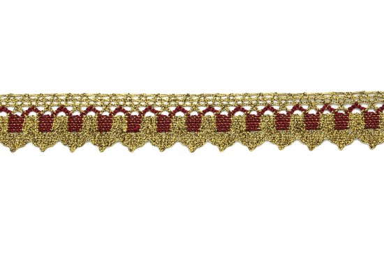 Δαντέλα σε χρυσό και κόκκινο μεταλλικό 35mm