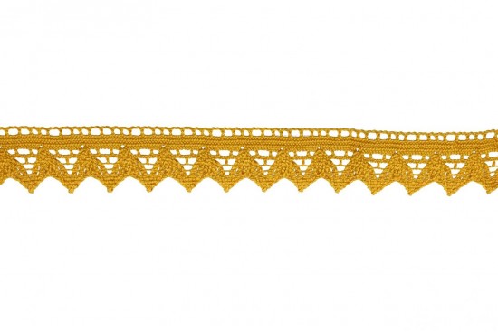 Δαντέλα βαμβακερή σε κίτρινο μουσταρδί 34mm