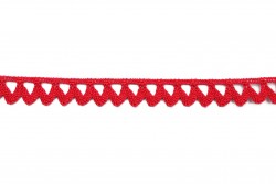 Δαντέλα βαμβακερή σε κόκκινο χρώμα 16mm