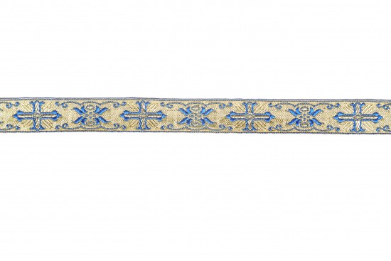 Σιρίτι - Γαλόνι εκκλησιαστικό σε μπλε και χρυσό χρώμα 22mm