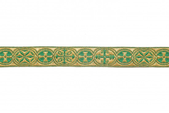 Σιρίτι - Γαλόνι εκκλησιαστικό σε χρυσό και πράσινο χρώμα 25mm