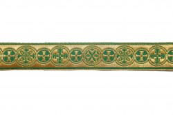 Σιρίτι - Γαλόνι εκκλησιαστικό σε χρυσό και πράσινο χρώμα 38mm