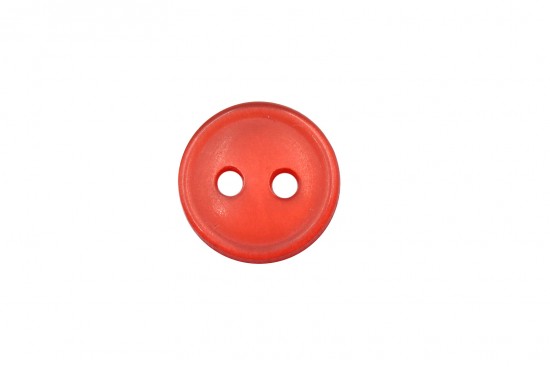 Κουμπί πορτοκαλοκόκκινo στρογγυλό με δύο τρύπες