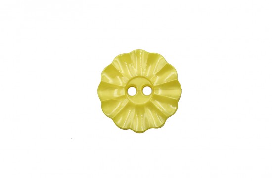 Κουμπί κίτρινο στρογγυλό με δύο τρύπες