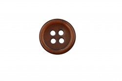 Κουμπί καφέ στρογγυλό με τέσσερις τρύπες