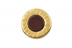 Κουμπί καφέ χρυσό στρογγυλό με ποδαράκι