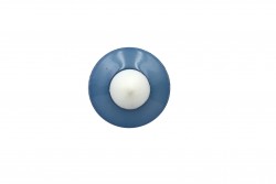 Κουμπί στογγυλό σε μπλε χρώμα με λευκό στο κέντρο