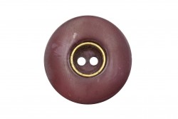 Κουμπί στρογγυλό σε σάπιο μήλο χρώμα με δύο τρύπες