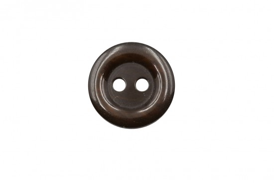 Κουμπί στρογγυλό σε σκούρες καφέ αποχρώσεις με δύο τρύπες