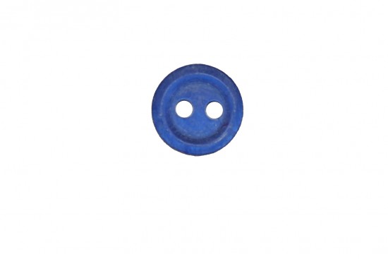Κουμπί μπλε 10mm με 2 τρύπες