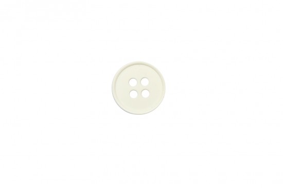 Κουμπί λευκό 15mm με 4 τρύπες