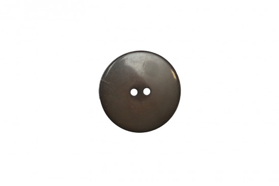 Κουμπί σκούρο λαδί με λευκό 25mm με 2 τρύπες