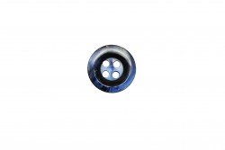 Κουμπί μπλε με λευκό 15mm με 4 τρύπες