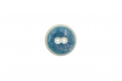 Κουμπί μπλε - λευκό 18mm με 2 τρύπες