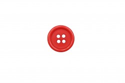 Κουμπί κόκκινο 15mm με 4 τρύπες