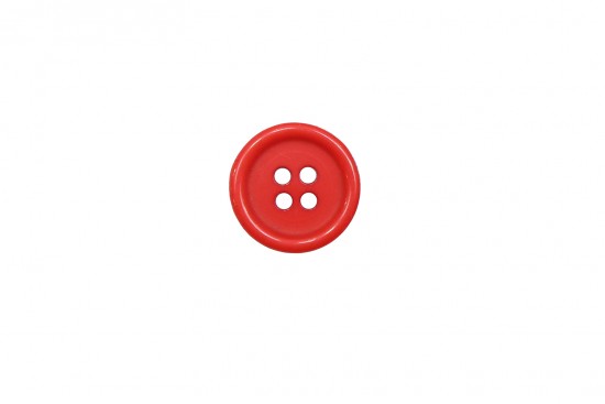 Κουμπί κόκκινο 15mm με 4 τρύπες
