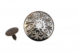 Κουμπί μεταλλικό για τζιν καρφωτό 20mm ασημί - μαύρο
