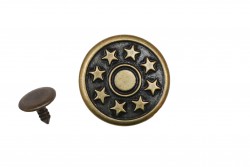 Κουμπί μεταλλικό για τζιν καρφωτό 20mm χρυσό - μαύρο