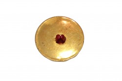 Κουμπί πλαστικό 25mm σε χρυσό - κόκκινο χρώμα