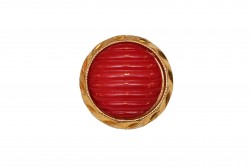 Κουμπί πλαστικό 25mm σε χρυσό - κόκκινο χρώμα
