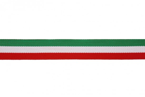 Τρέσα βαμβακερή σε λευκό πράσινο και κόκκινο χρώμα 15mm 