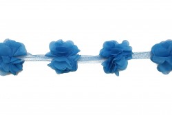 Τρέσα οργαντίνα με λουλούδια μπλε 35mm