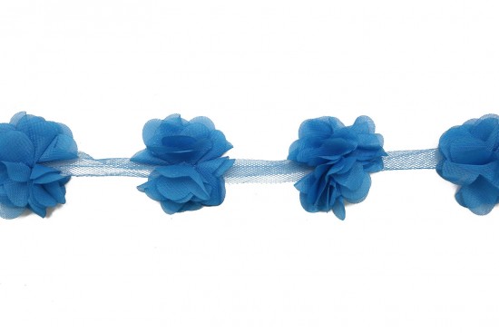 Τρέσα οργαντίνα με λουλούδια μπλε 35mm