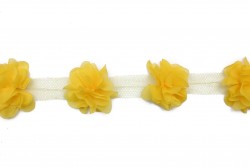 Τρέσα οργαντίνα με λουλούδια κίτρινα 35mm