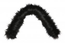Γουνάκι οικολογικό - τρέσα με πατούρα σε μαύρο χρώμα 70cm μήκος