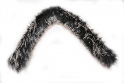 Eco-friendly fur - tress with a pout in black - pink color 70cm long