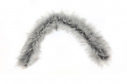Eco-friendly fur - tress with a pout in black - grey color 70cm long