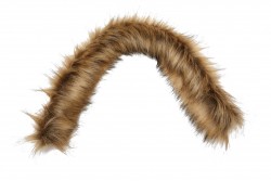 Eco-friendly fur - tress with a pout in beige - brown color 70cm long