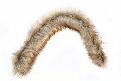 Eco-friendly fur - tress with a pout in beige - brown color 70cm long