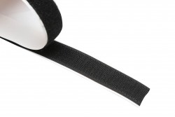 Ταινία Velcro αυτοκόλλητο 20mm σε μαύρο (αρσενικό - θηλυκό)